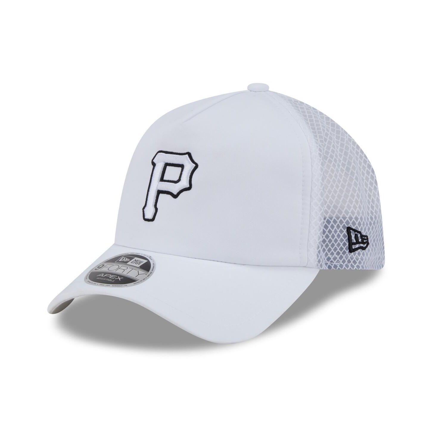 Мужская кепка New Era White Pittsburgh Pirates 2026 Batting Practice Apex 9FORTY Adjustable Trucker Hat — фото 1
