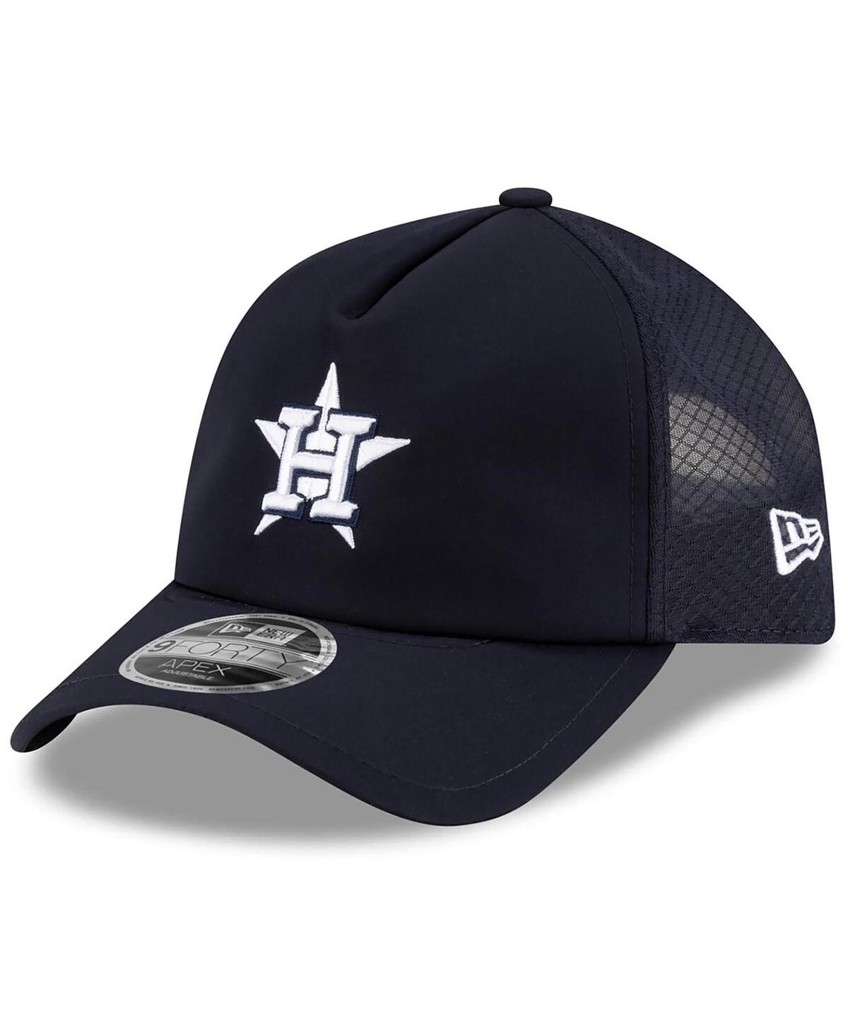 New Era Men's Navy Houston Astros 2026 Batting Practice Apex 9FORTY Adjustable Trucker Hat - Navy