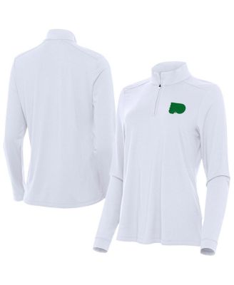 Women's White Philadelphia Flyers St. Patrick's Day Intent Quarter-Zip Performance Pullover