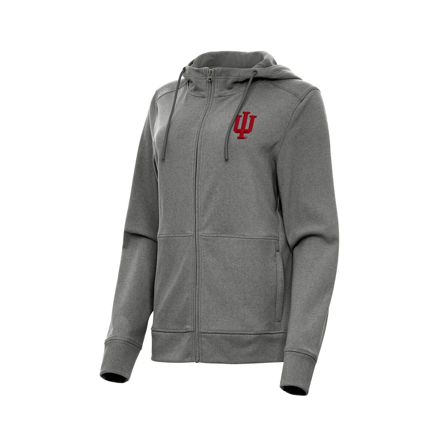 Женская куртка Antigua Heather Black Indiana Hoosiers Seeker Full-Zip Hoodie Jacket — фото 3