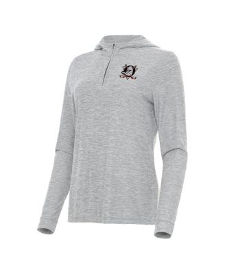 Women's Heather Gray Anaheim Ducks Daybreak Quarter-Zip Hoodie
