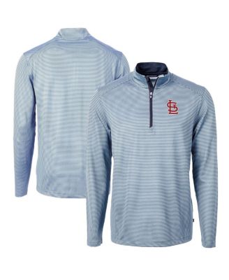 Men's Light Blue/Navy St. Louis Cardinals Virtue Eco Pique Micro Stripe Big & Tall Quarter-Zip Pullover