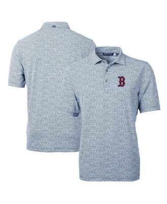 Men's Navy Boston Red Sox Virtue Eco Pique Botanical Print Polo Shirt