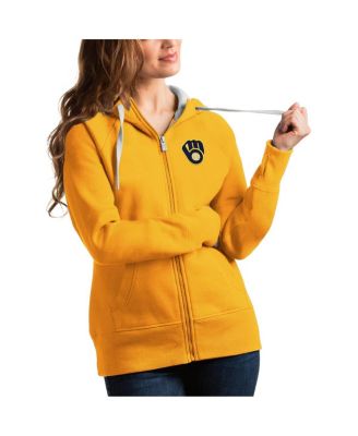 Women's Gold Milwaukee Brewers Victory Full-Zip Hoodie