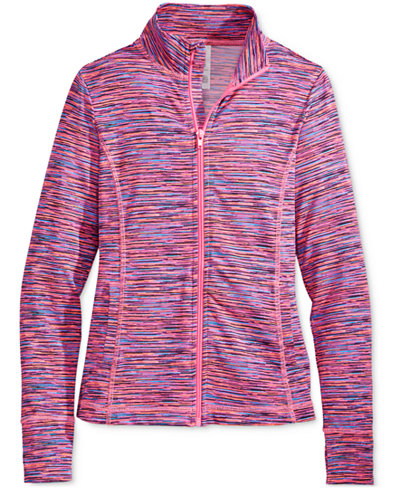 Ideology Space-Dyed Front-Zip Jacket, Big Girls (7-16), Only at Macy's