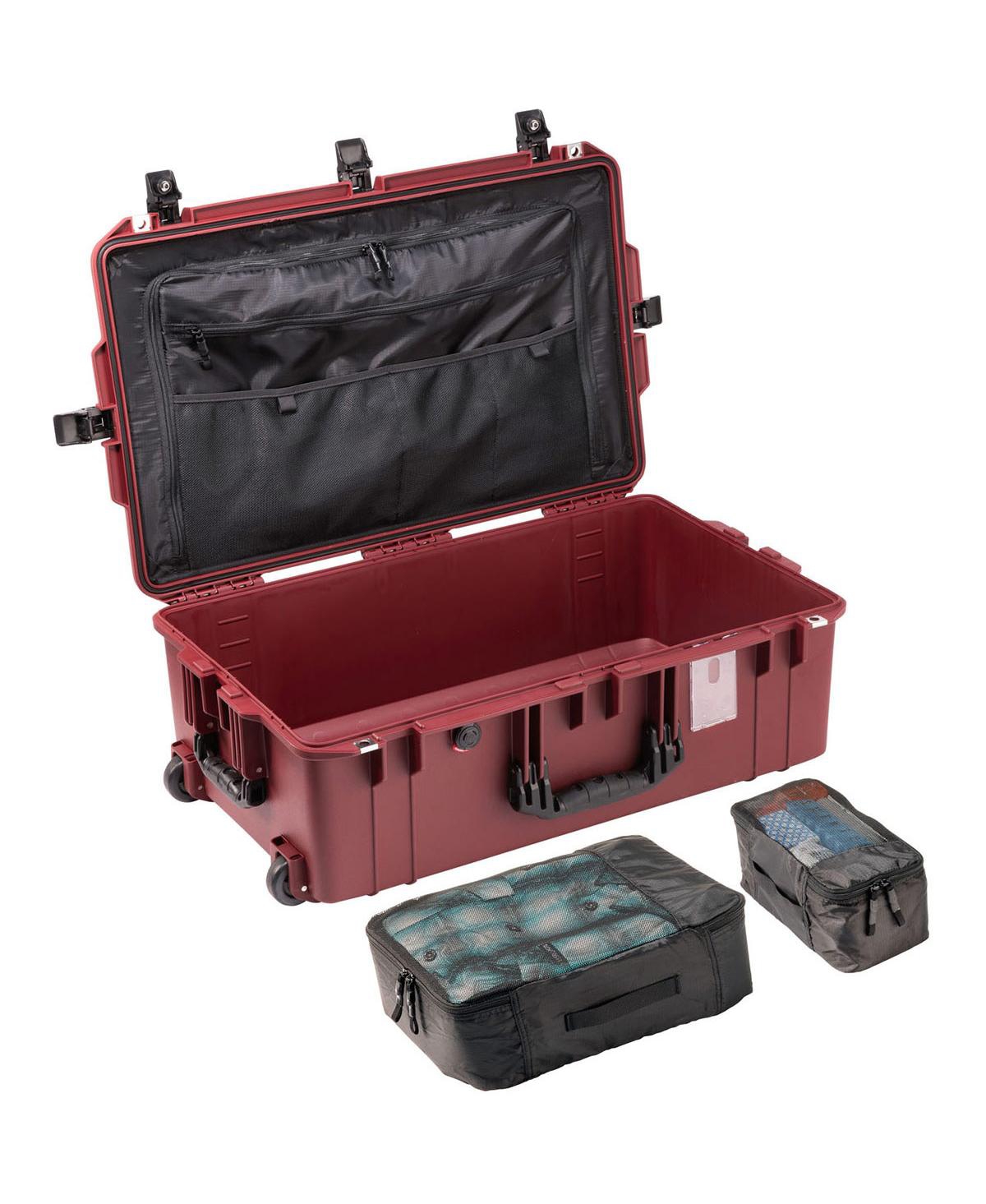 Pelican 1595TRVL Wheeled Waterproof Air Travel Case with Lid Organizer and Packing Cubes, Oxblood