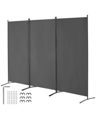 3-Panel Fabric Folding Privacy Screen with Steel Frame, 72.4 in Tall Portable Room Partition