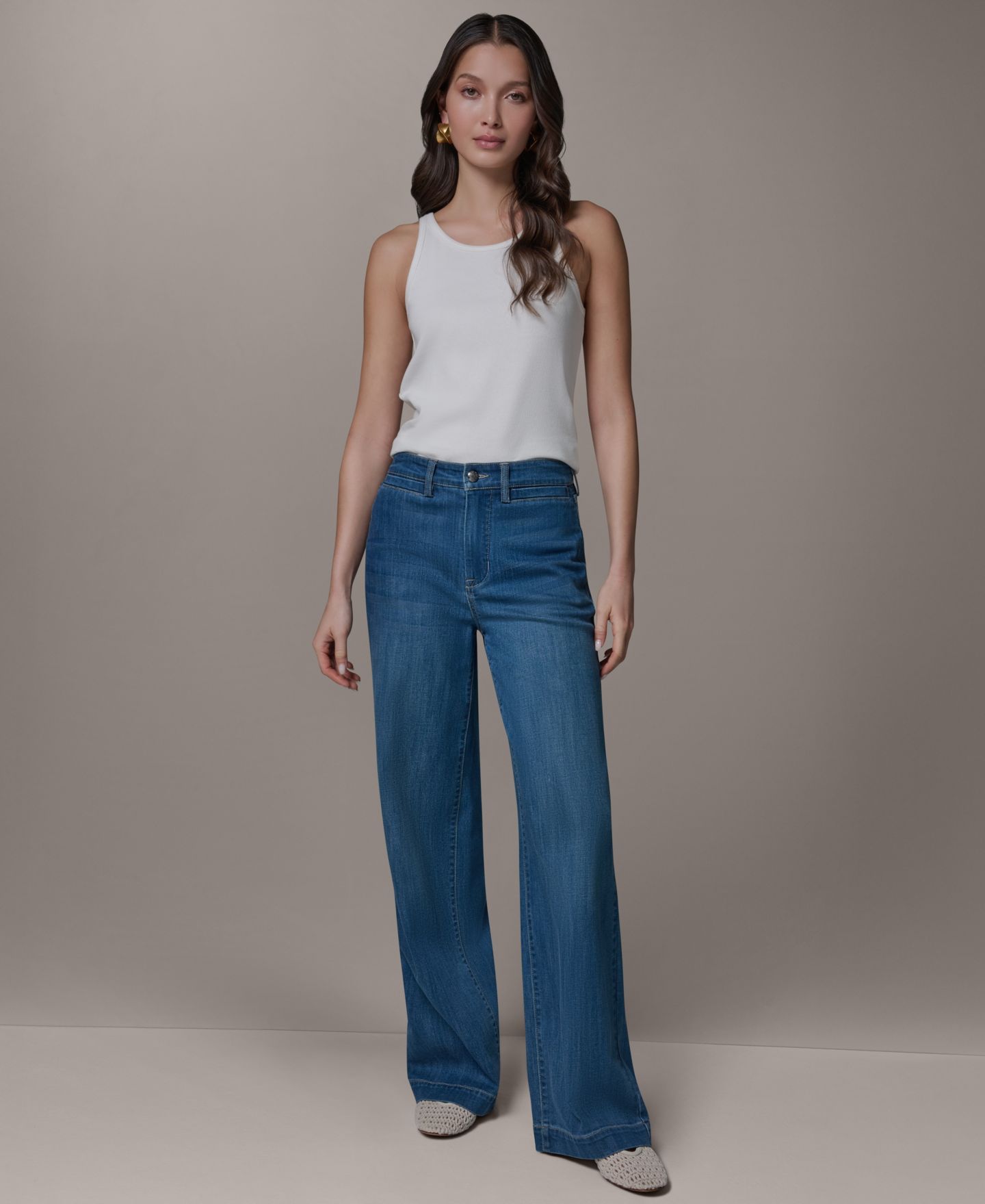 Женские брюки Donna Karan Weekend High-Rise Wide-Leg Trousers, цвет: The Gibson — фото 6