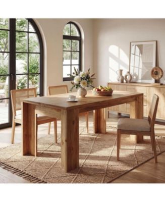 Tribesigns 63 Inches Solid Wood Dining Table for 4-6, Farmhouse ...