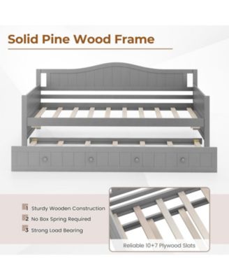 Twin Size Daybed with Pull-Out Trundle and Slats