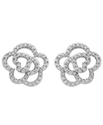 Diamond Flower Stud Earrings (1/4 ct. t.w.) in 10k White Gold
