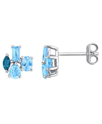 Multi-Gemstone (1 ct. t.w.) Earrings in 18k Gold Flash Plated Sterling Silver (Also Available in Blue Topaz & Amethyst)