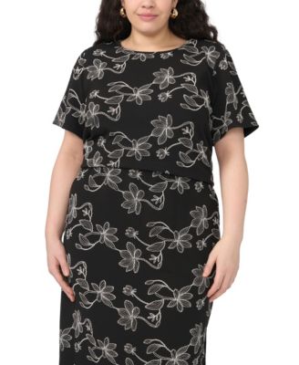 Plus Size Crewneck Short-Sleeve Top