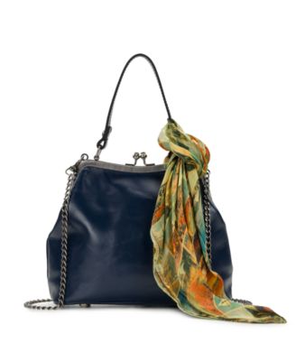 Laureana Small Vintage Distressed Leather Frame Crossbody Handbag