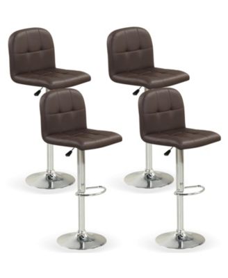 Swivel Bar Stools Set of 4 with Backrests Footrests and Metal Base for Kitchen