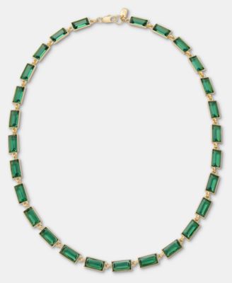 Baguette Stone 17" Collar Necklace