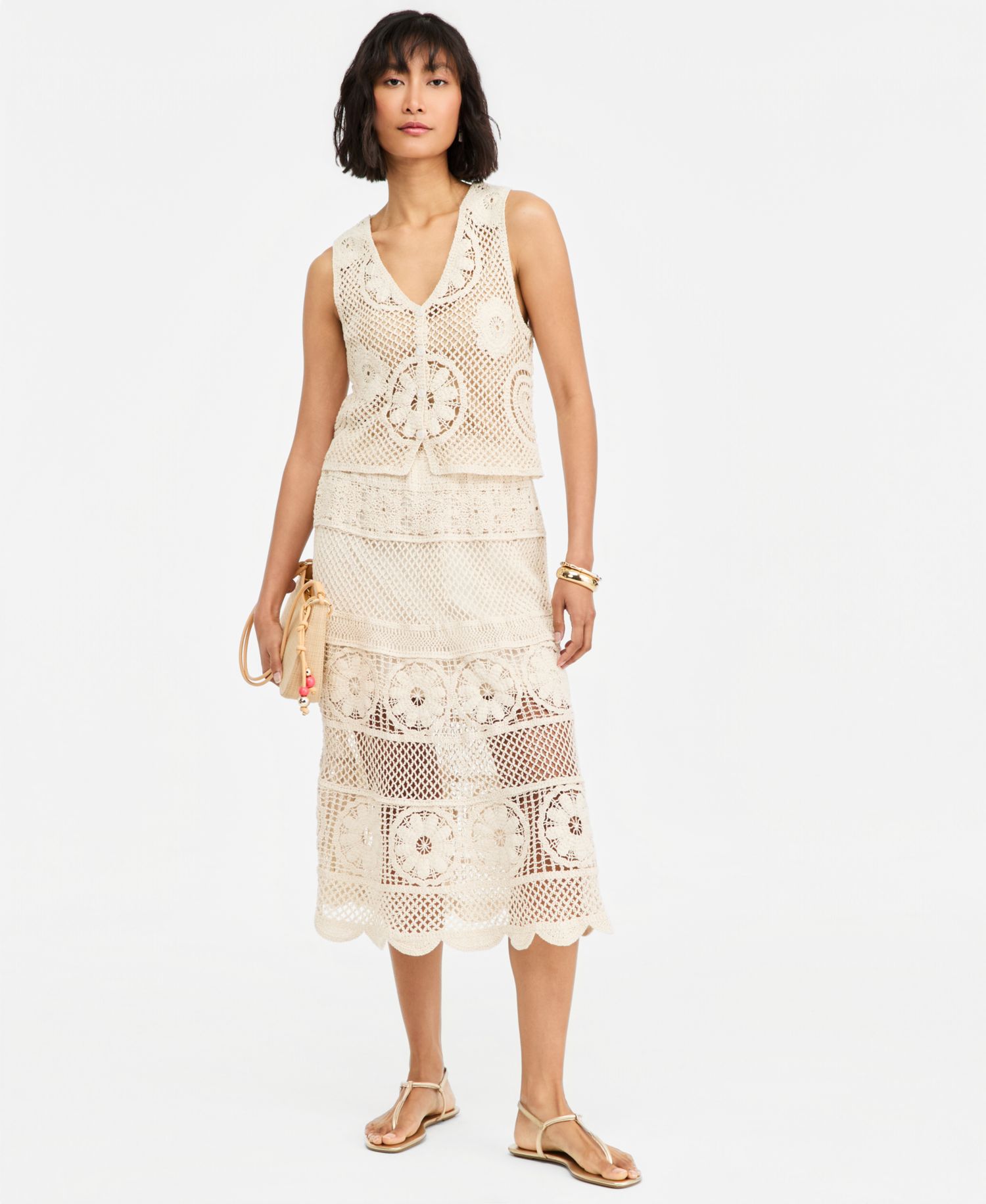 Women's Crochet Midi Skirt
