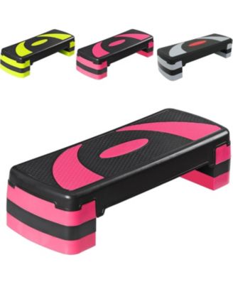 31 Aerobic Step Platform Adjustable Exercise Workout Stepper with Stable Risers Stand Up Steppers for Exercise at Home Fitness Equipment