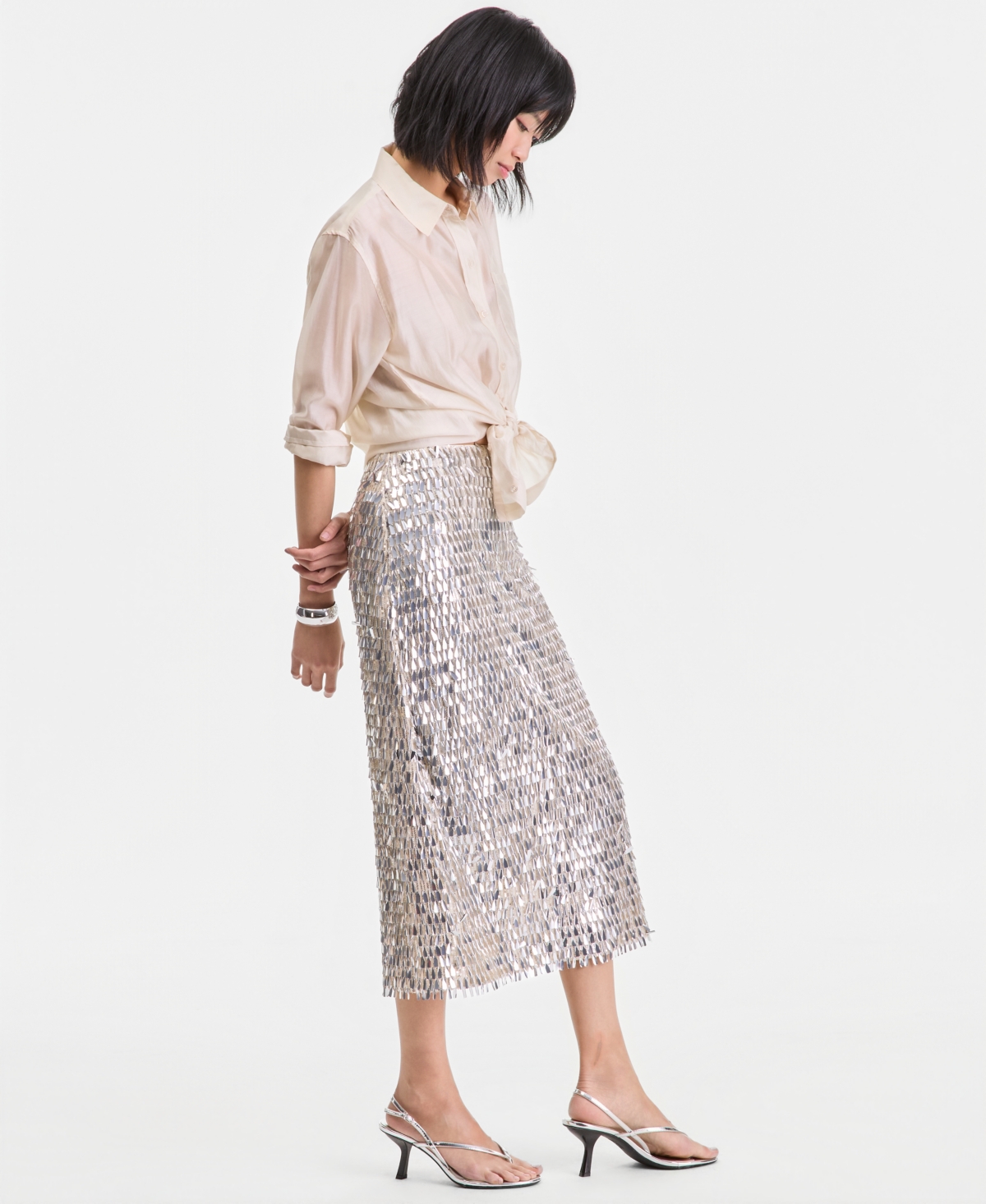 I.n.c. International Concepts Women's Sequin Midi Skirt, Macy's Exclusive