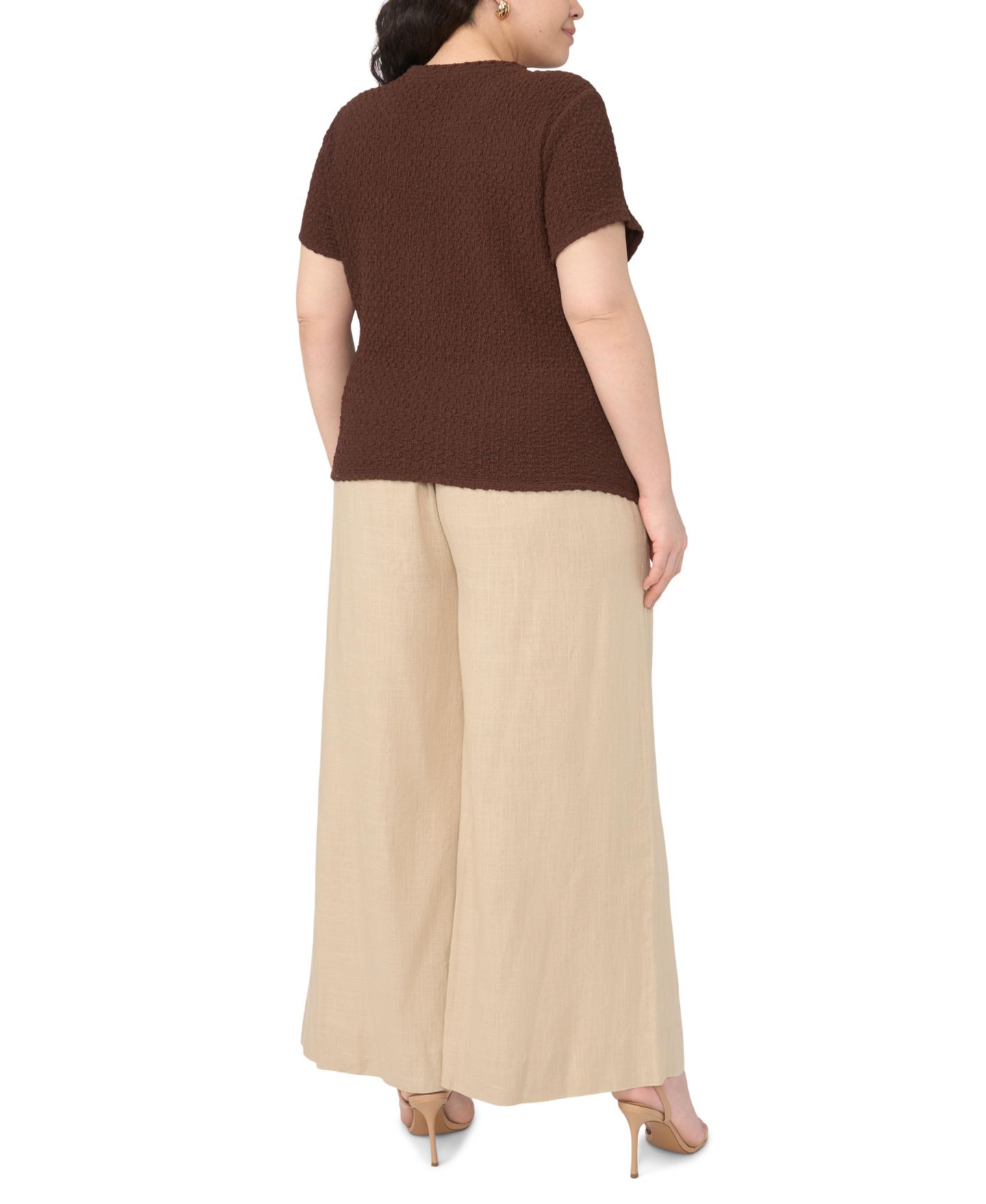 Женская футболка Vince Camuto Plus Size Crewneck, цвет: Мокко — фото 4