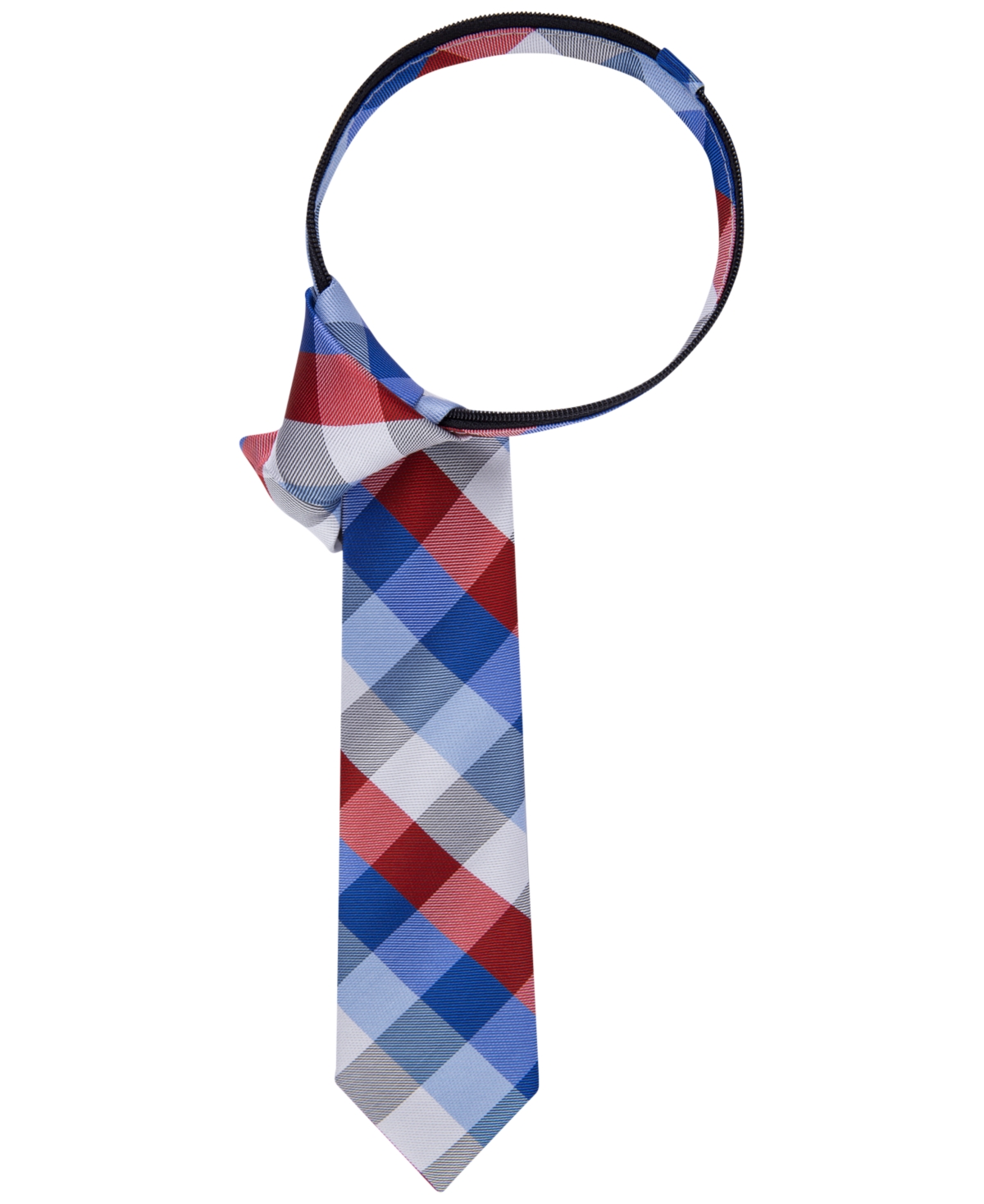 Tommy Hilfiger Big Boys All-over Buffalo Grid Zipper Tie In Red