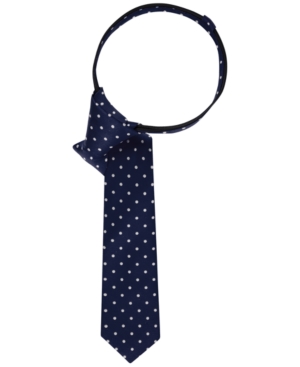 image of Tommy Hilfiger Dot-Print Zipper Tie, Big Boys