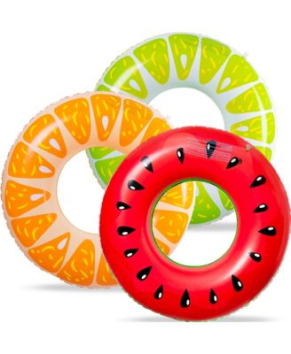 3PCS Fruit Pool Floats Swimming Rings Inflatable Tubes