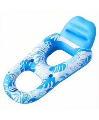 Inflatable Pool Float Lounger Chair with Cup Holders