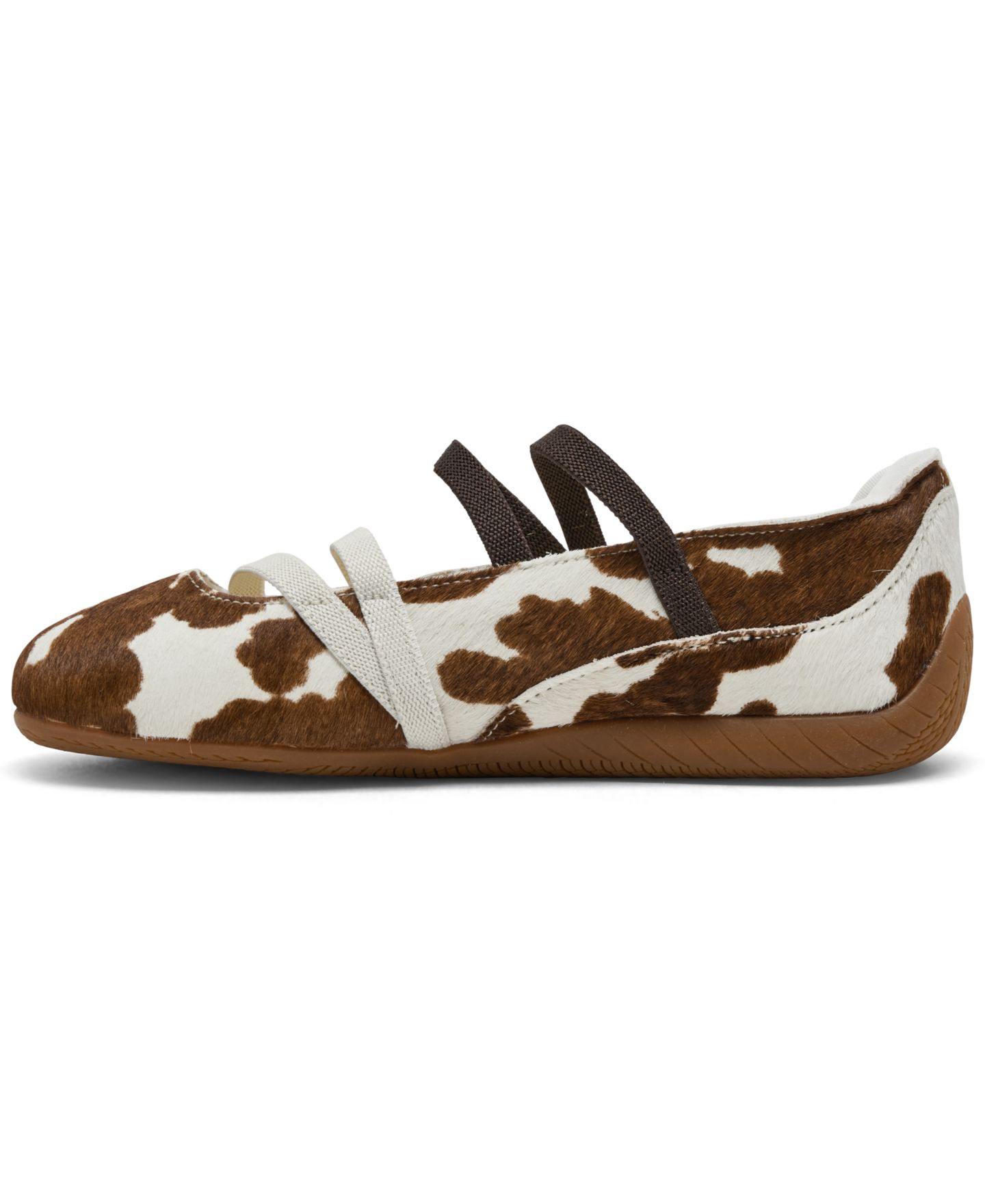 Балетки PUMA Speedcat Ballet Cow Print Mary Jane Shoes для девочек, цвет: Коричневый — фото 3