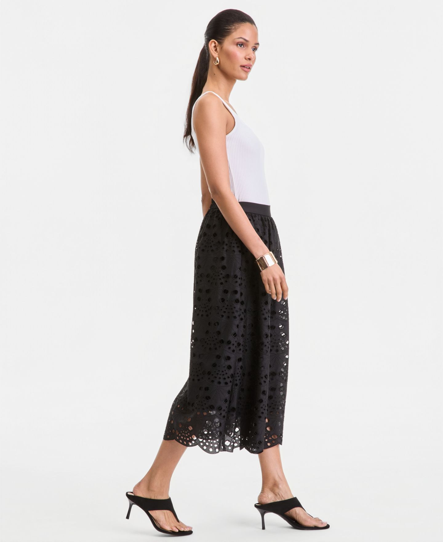Женская юбка I.N.C. International Concepts Eyelet Midi — фото 5
