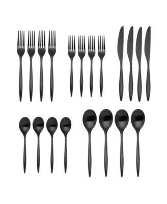 Milano Midnight 20 Piece Flatware Set, Service for 4