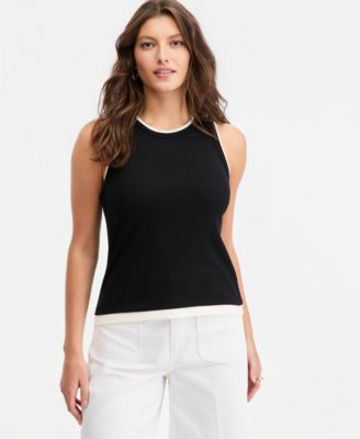 Women's Micro Rib Faux-Layered Tank Top