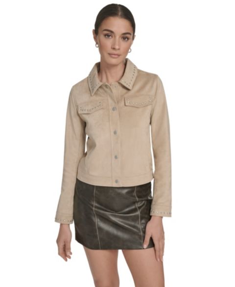 Женские куртки Levi's Suede Laydown Collar Studded Jacket