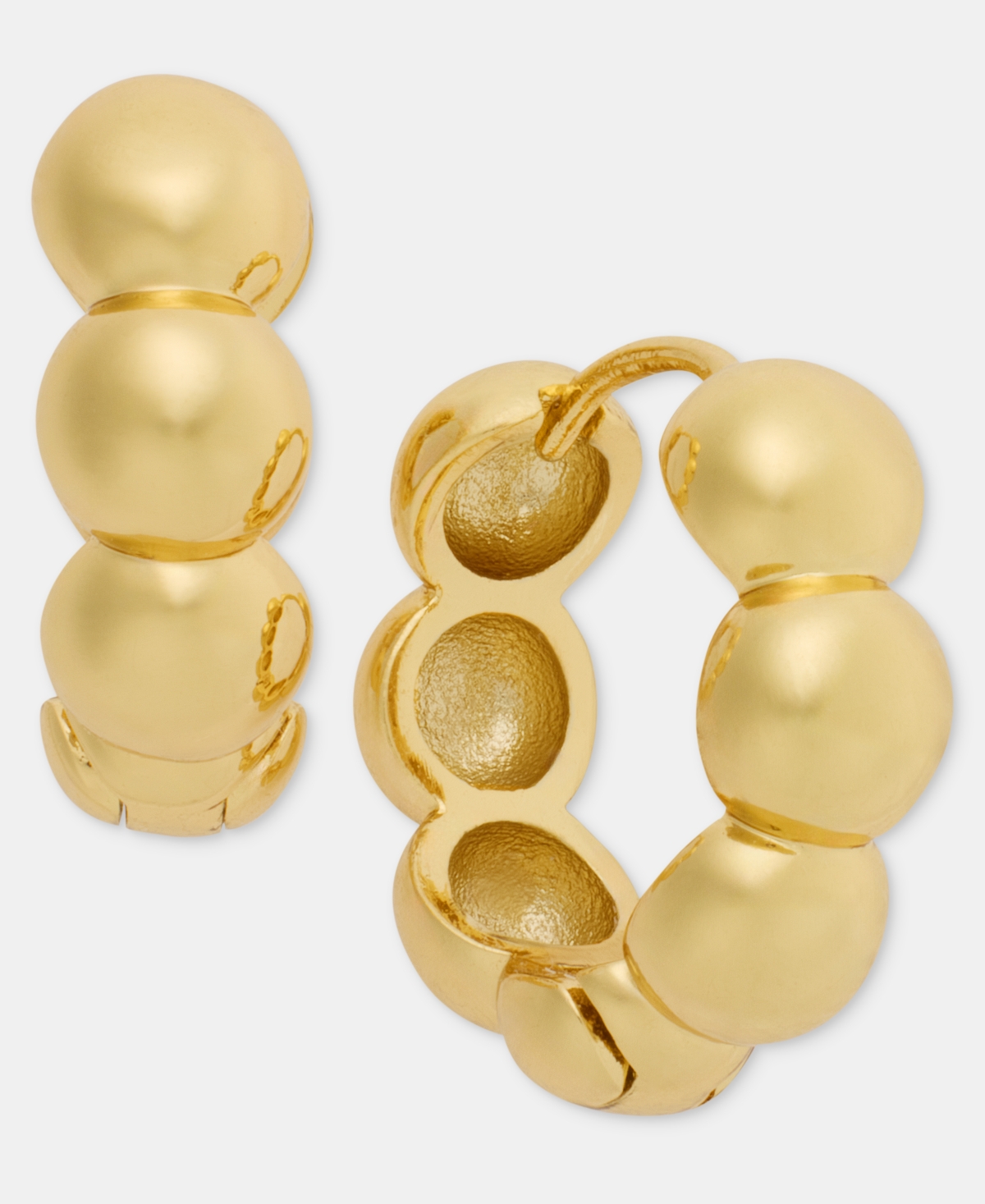 Anne Klein Small Half-Dome Huggie Hoop Earrings, 0.6"