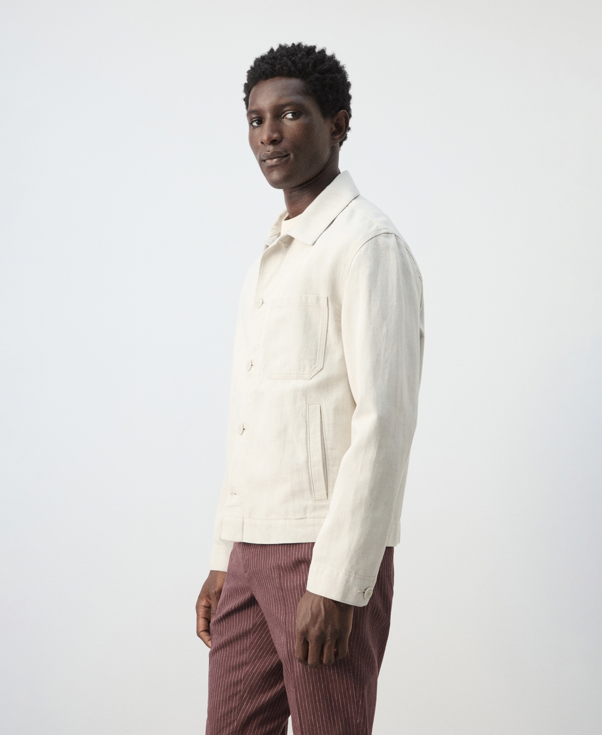 Mango Men's Cotton-Linen Denim Jacket