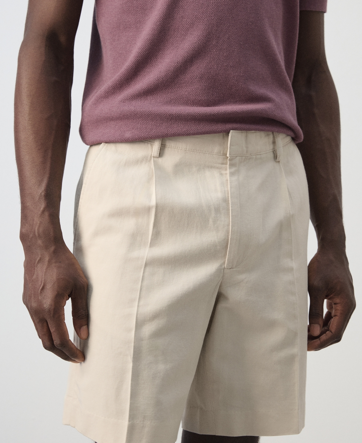 Mango Men's Regular-Fit Cotton-Linen 9.37" Bermuda Shorts