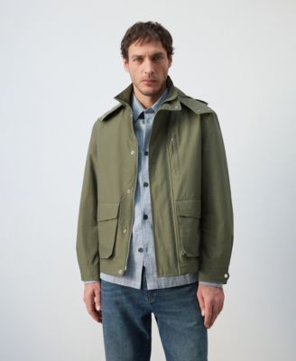 Men's Detachable Hood Water-Repellent Bomber Jacket