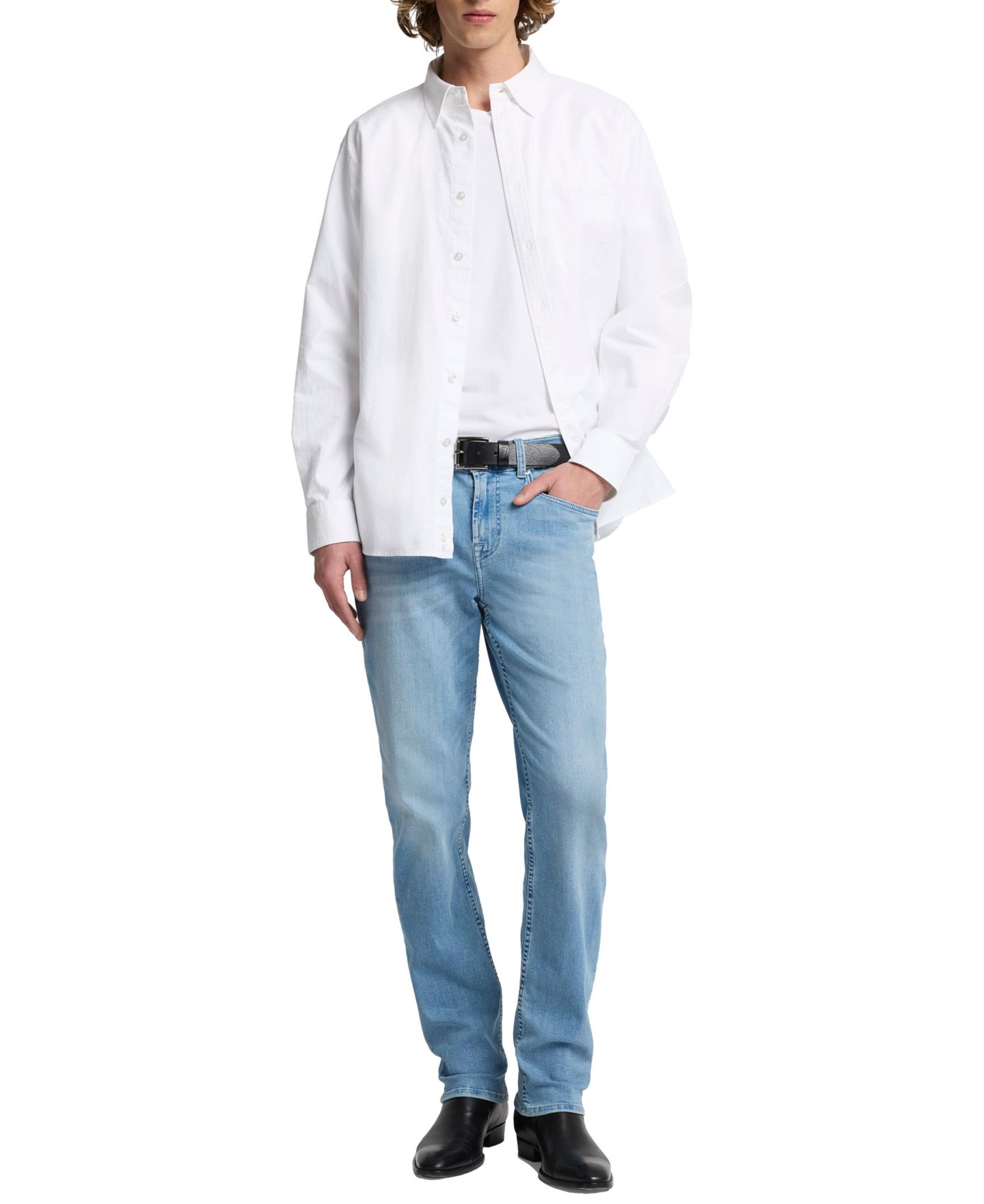 Мужские джинсы 7 For All Mankind Slim-Fit, цвет: Синий — фото 2