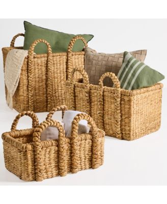 3PC Water Hyacinth Chunky Basket Set