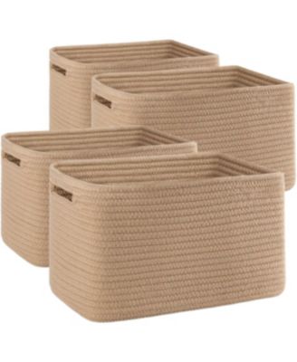 4 Pack Woven Storage Baskets with Handles Gift Basket