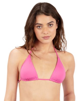 Juniors' Solid Reversible Triangle Bikini Top