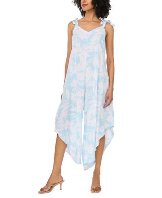 Women's Rayon Tie-Strap Wide-Leg Jumpsuit