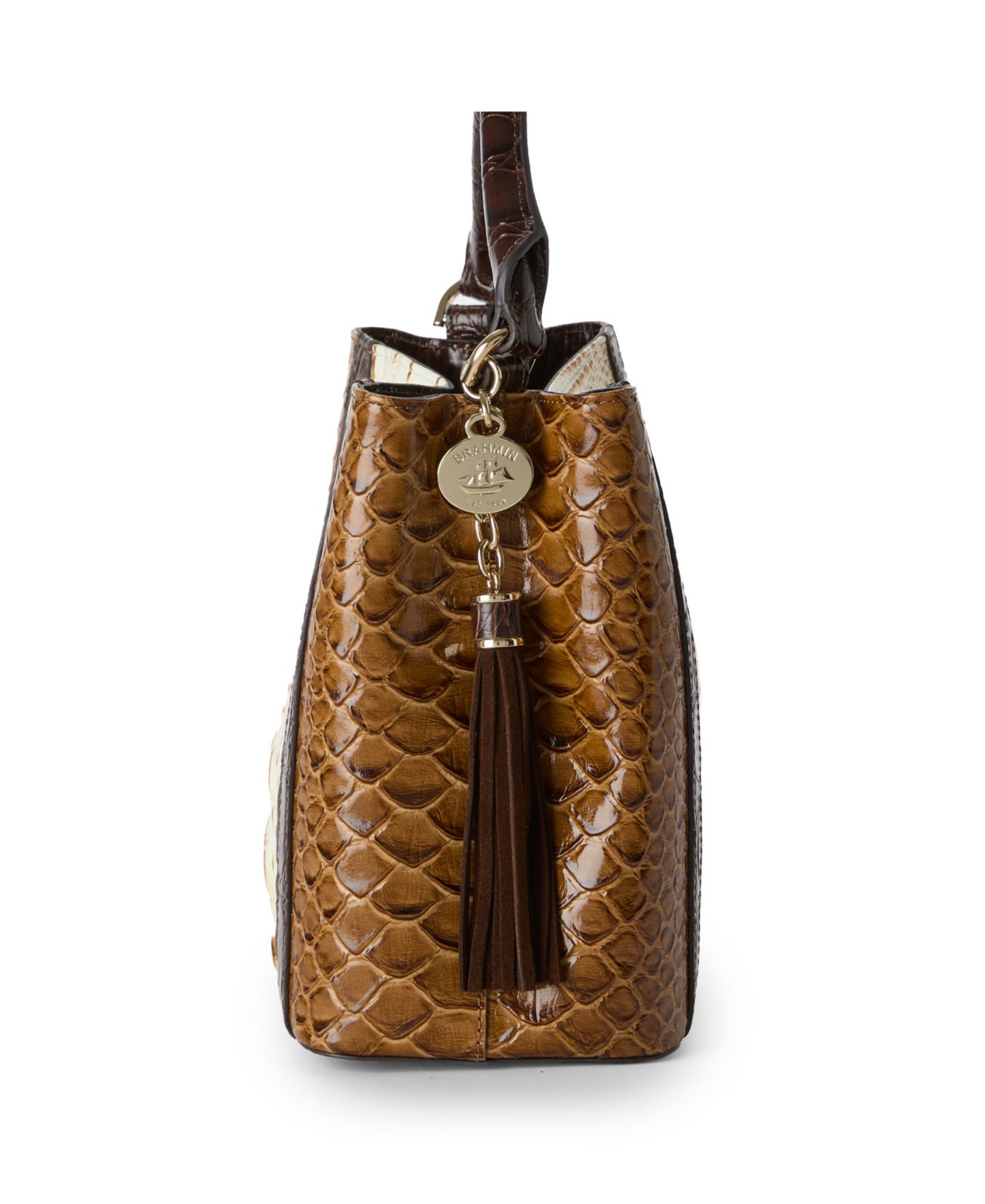 Женская мини-сумка кроссбоди Brahmin Amelia из кожи, цвет: Разноцветный — фото 5