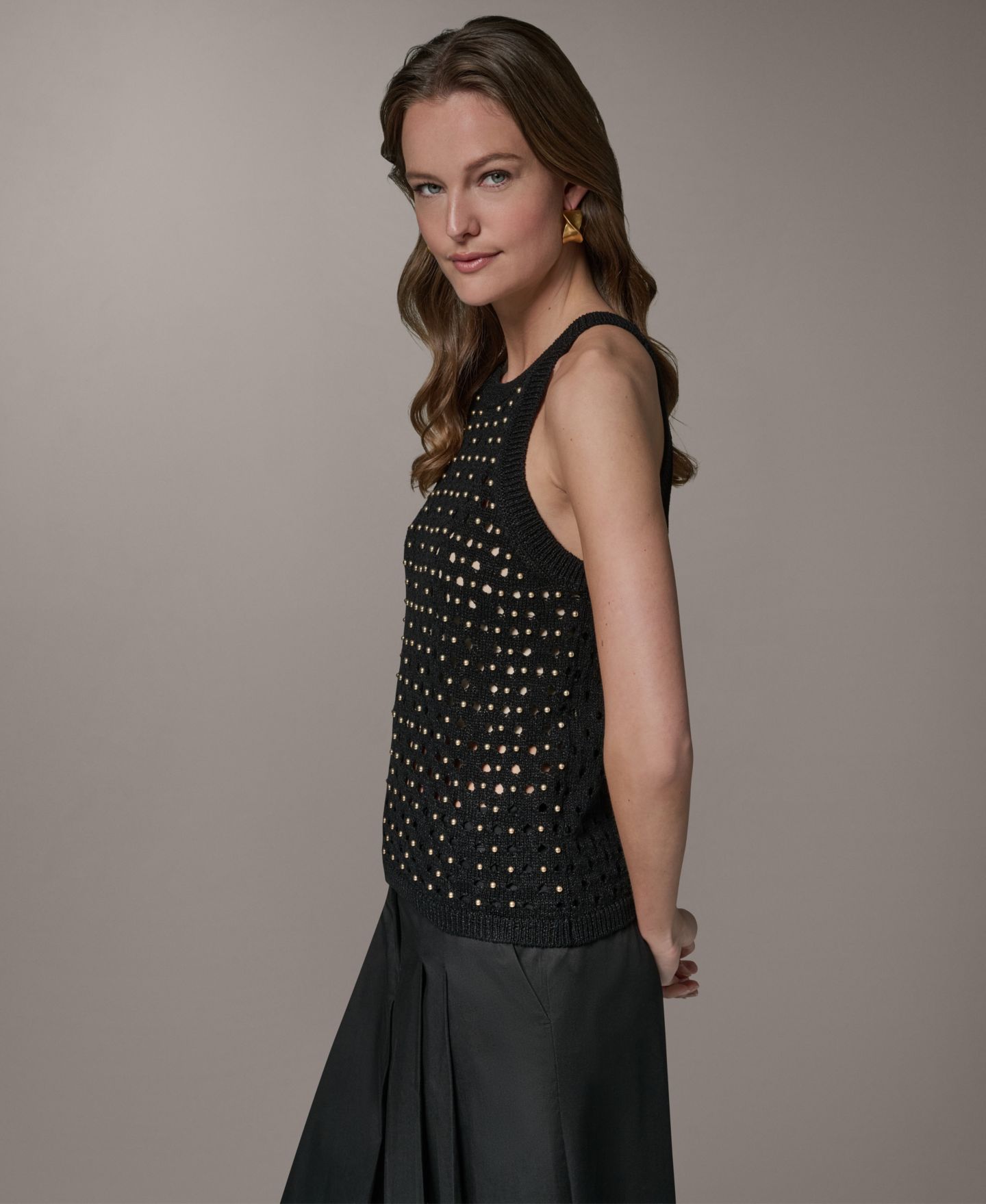 Женский свитер Donna Karan New York Halter Crewneck Hotfix, цвет: Чёрный — фото 3