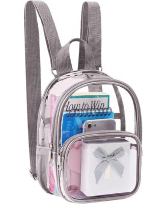 Clear Mini Backpack Stadium Approved, With Reinforced Straps & Front Pocket - Perfect for School, Security & Sporting