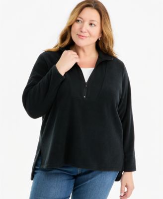 Plus Size Quarter Zip Fleece Tunic, Macy's Exclusive
