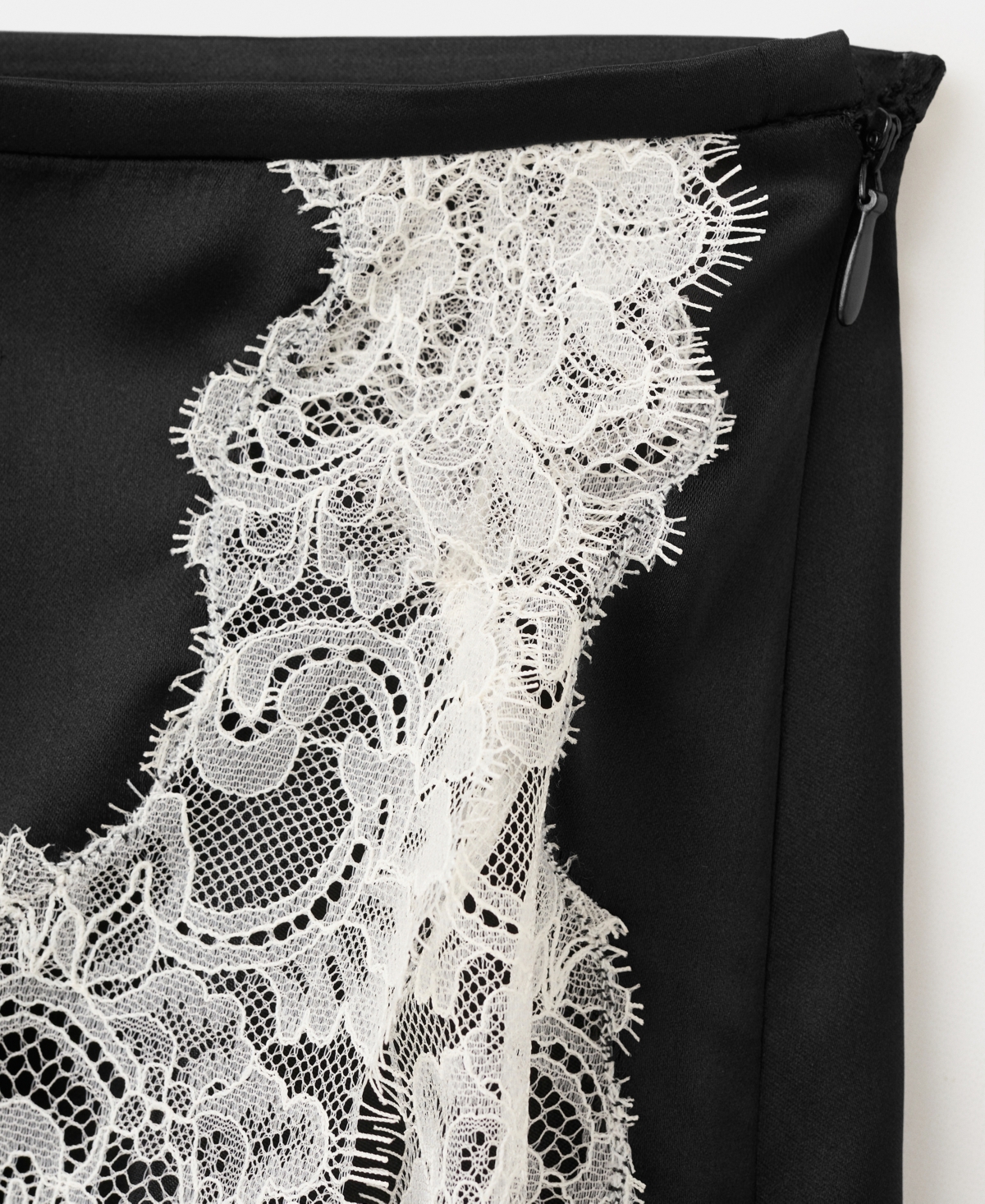 Mango Women's Satin Lace Skirt