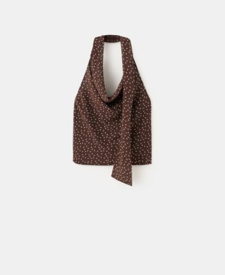 Women's Draped-Neck Scarf Top