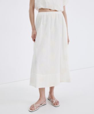 Women's Embroidered Details Cotton Skirt