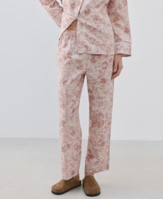Women's Piping Detail Printed Trousers